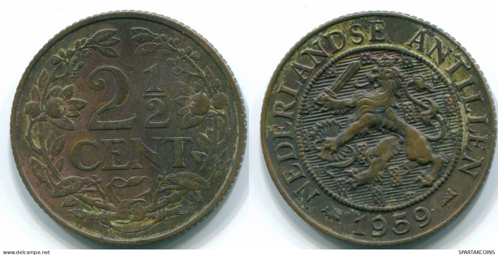2 1/2 CENT 1959 CURACAO NIEDERLANDE NETHERLANDS Koloniale Münze #S10160.D.A - Curaçao
