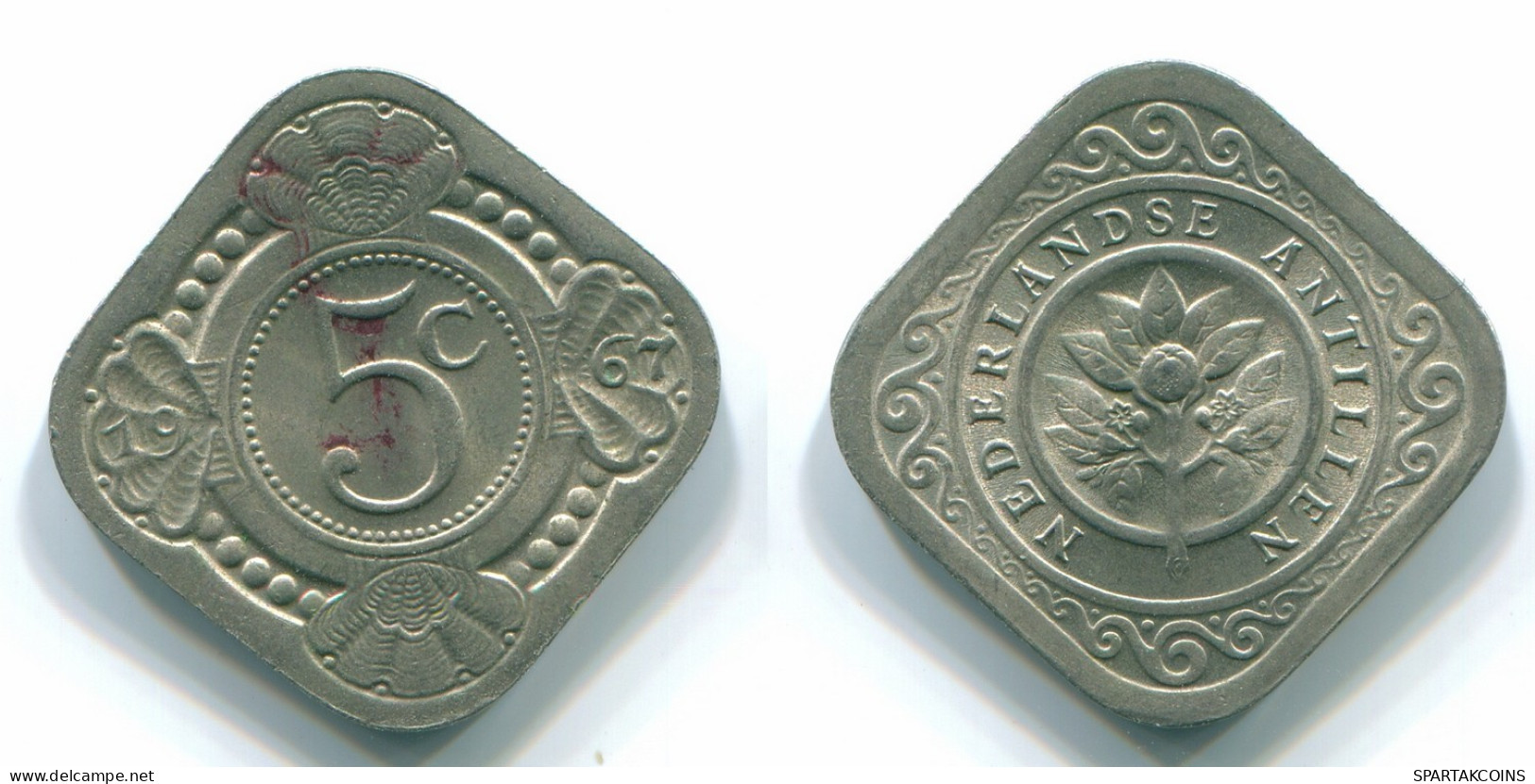 5 CENTS 1967 ANTILLES NÉERLANDAISES Nickel Colonial Pièce #S12464.F.A - Niederländische Antillen