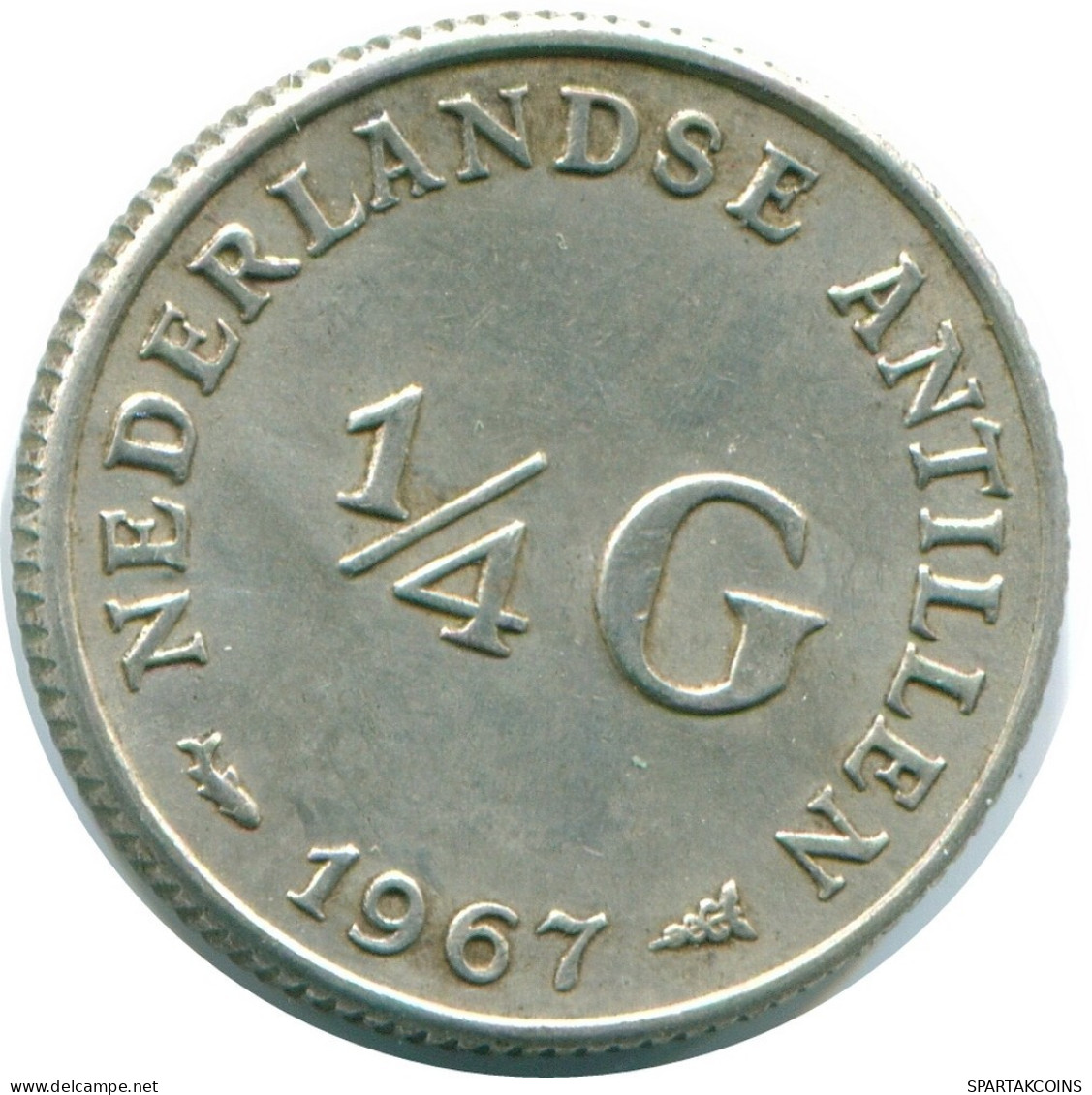 1/4 GULDEN 1967 ANTILLAS NEERLANDESAS PLATA Colonial Moneda #NL11436.4.E.A - Netherlands Antilles