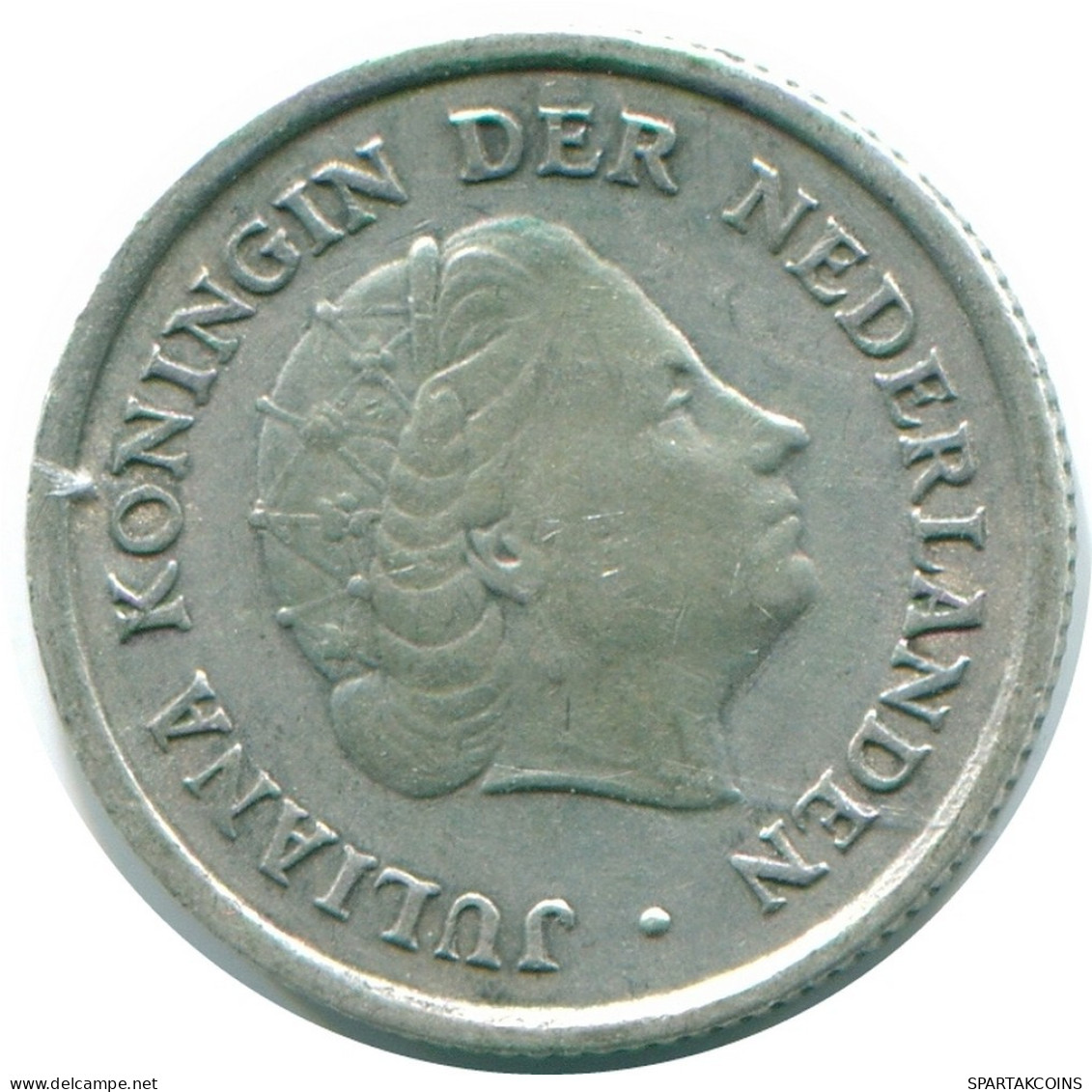 1/10 GULDEN 1962 ANTILLAS NEERLANDESAS PLATA Colonial Moneda #NL12361.3.E.A - Antillas Neerlandesas