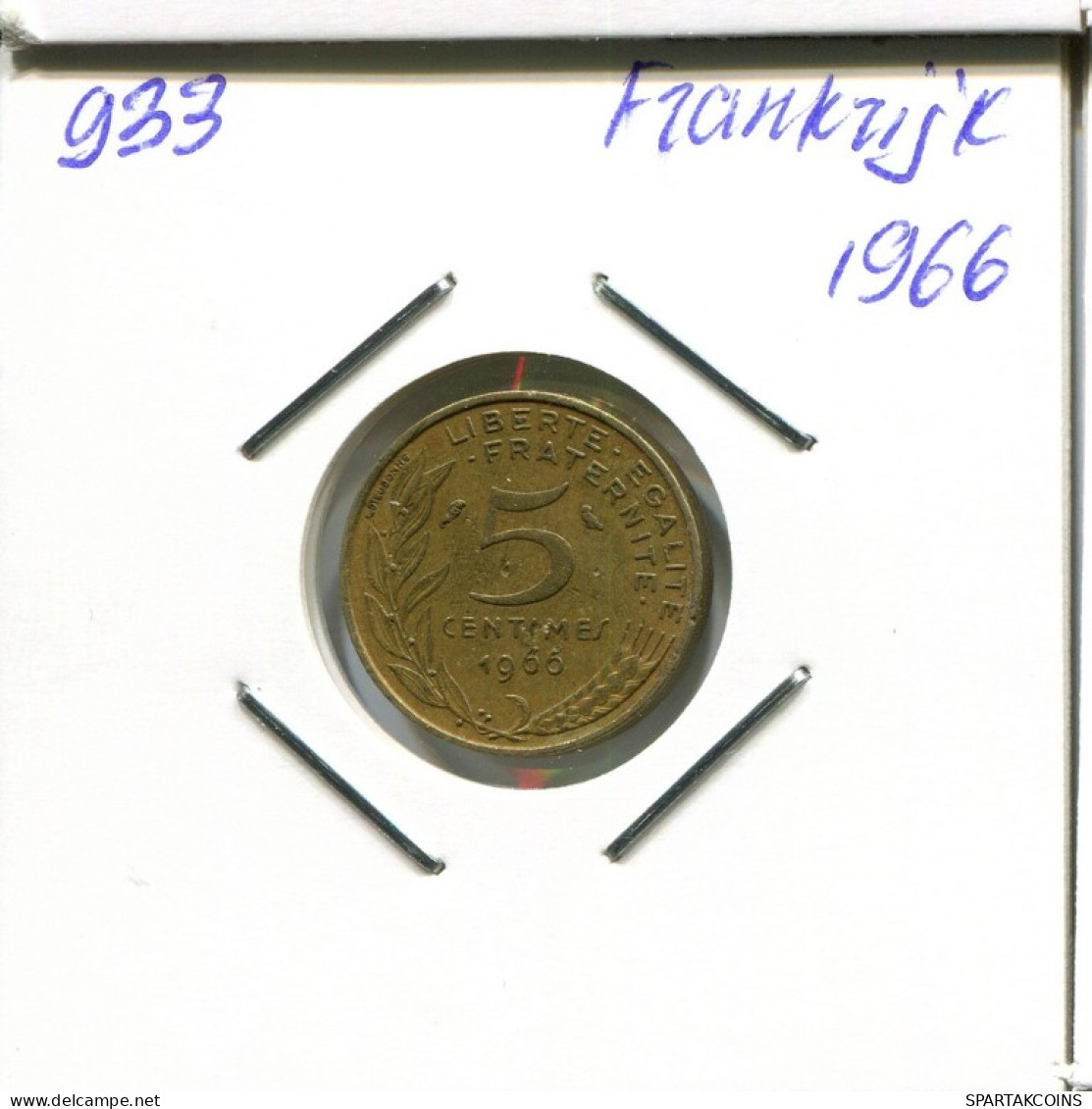 5 CENTIMES 1966 FRANCIA FRANCE Moneda #AN008.E.A - 5 Centimes