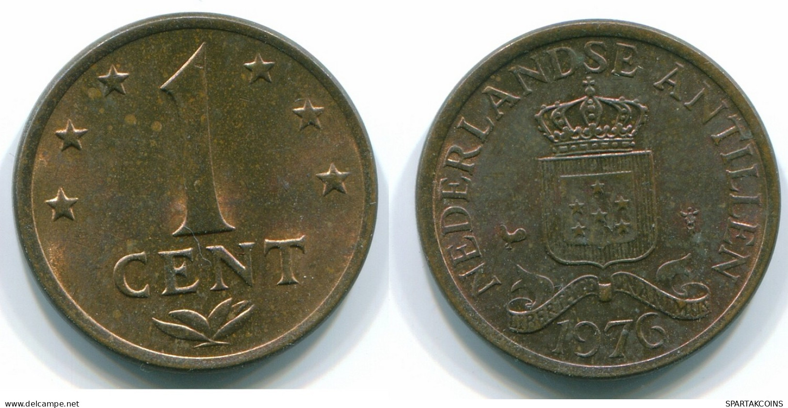 1 CENT 1976 NIEDERLÄNDISCHE ANTILLEN Bronze Koloniale Münze #S10690.D.A - Antillas Neerlandesas
