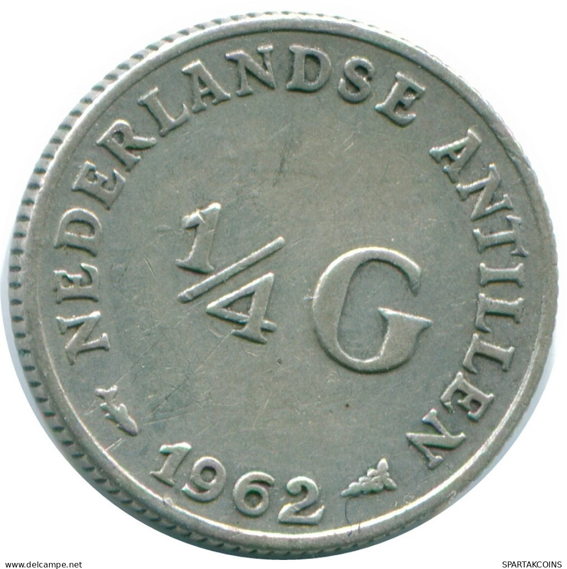1/4 GULDEN 1962 NIEDERLÄNDISCHE ANTILLEN SILBER Koloniale Münze #NL11122.4.D.A - Netherlands Antilles
