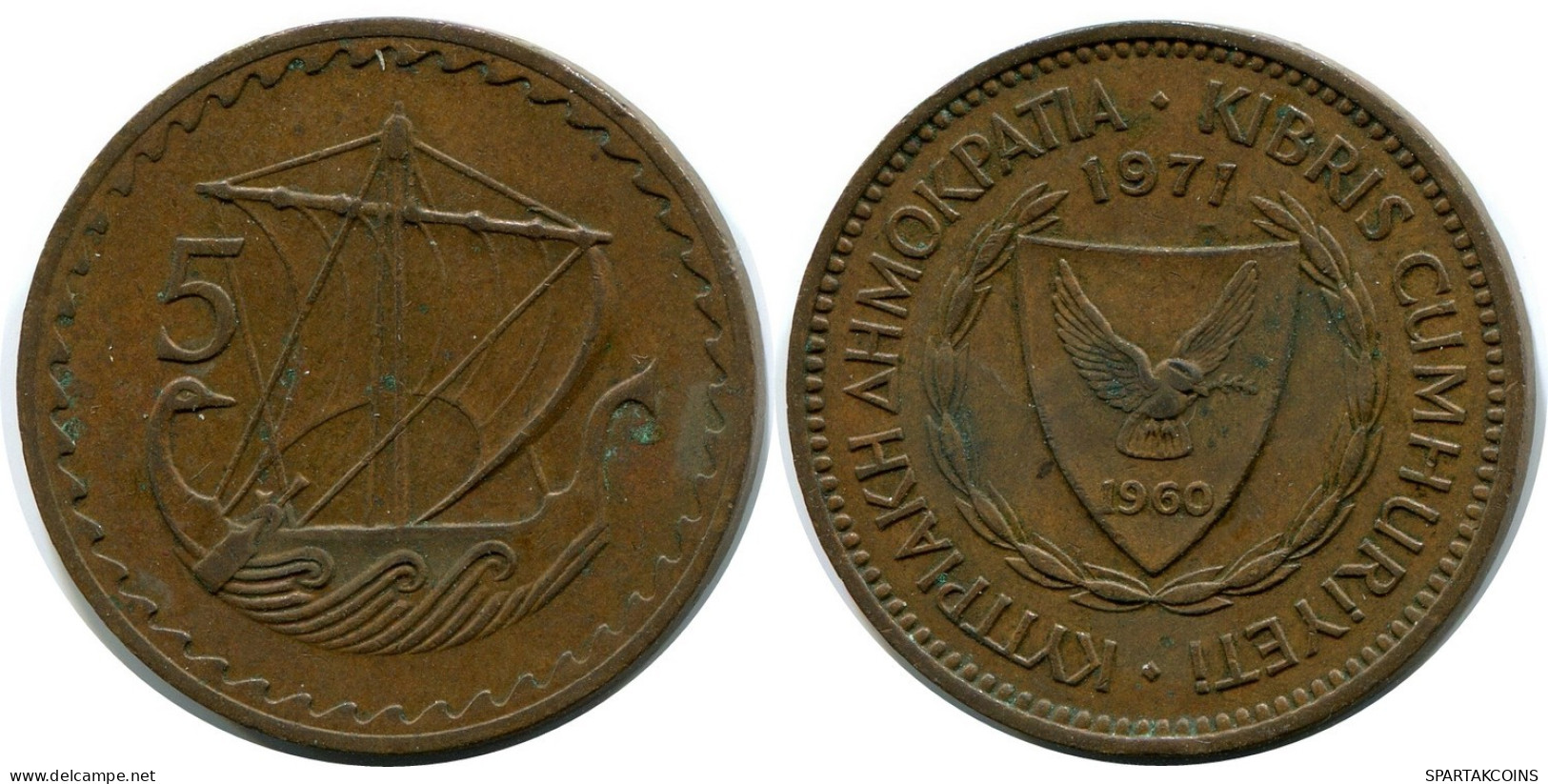5 MILS 1960 CYPRUS Coin #BA198.U.A - Zypern