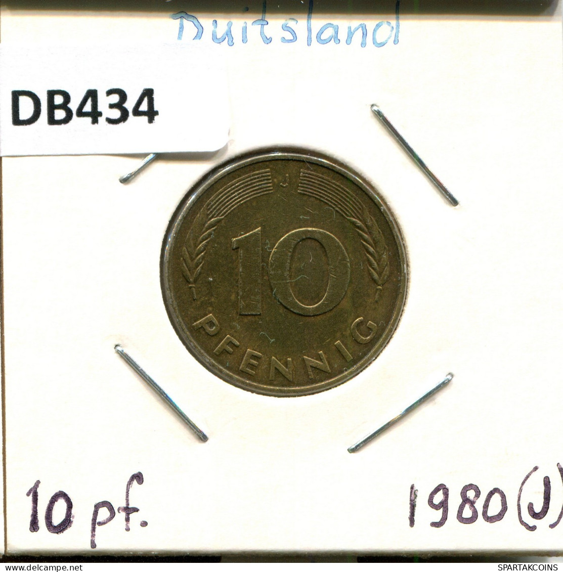 10 PFENNIG 1980 J WEST & UNIFIED GERMANY Coin #DB434.U.A - 10 Pfennig