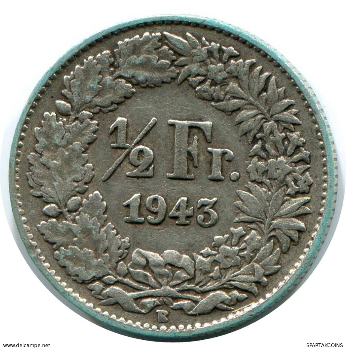 1/2 FRANC 1943 SWITZERLAND Coin SILVER #AR978.U.A - Autres & Non Classés