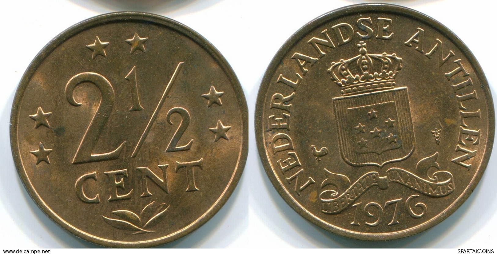 2 1/2 CENT 1976 ANTILLES NÉERLANDAISES Bronze Colonial Pièce #S10535.F.A - Niederländische Antillen