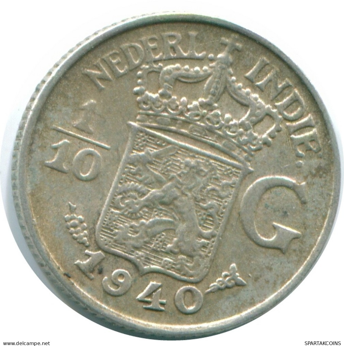 1/10 GULDEN 1940 INDES ORIENTALES NÉERLANDAISES ARGENT Colonial Pièce #NL13543.3.F.A - Dutch East Indies