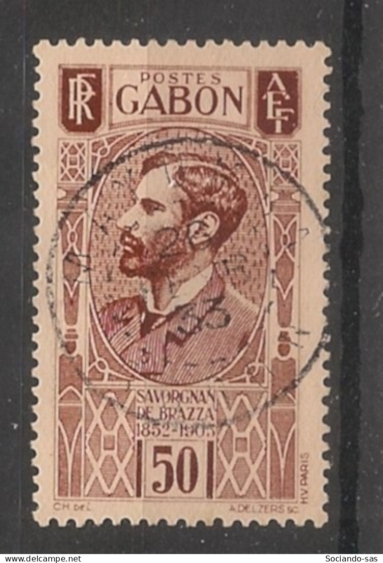 GABON - 1932-33 - N°YT. 136 - Brazza 50c Brun-jaune - Oblitéré / Used - Gebruikt