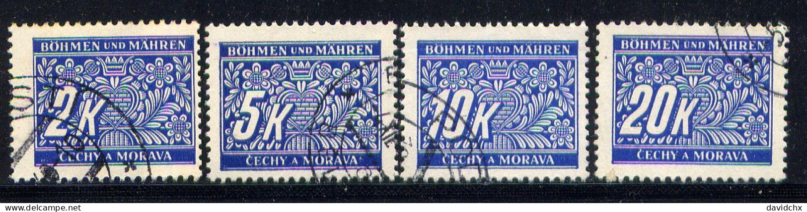 CZECHOSLOVAKIA (B&M), NO.'S J11-J14 - Usati