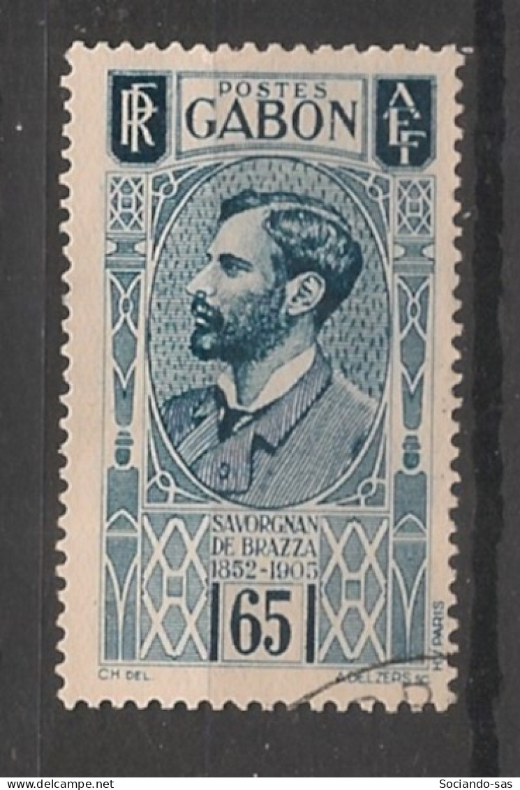 GABON - 1932-33 - N°YT. 137 - Brazza 65c Bleu - Oblitéré / Used - Oblitérés