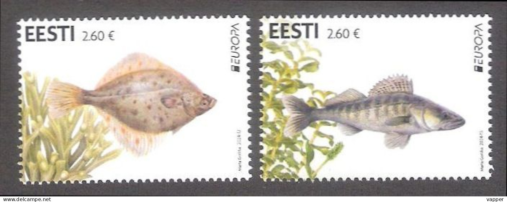 Europa – Underwater Fauna Fish And Flora 2024 Estonia MNH Stamps  Mi 1105-6 - Estland