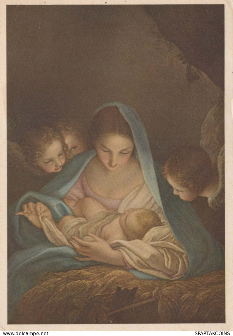 Jungfrau Maria Madonna Jesuskind Weihnachten Religion Vintage Ansichtskarte Postkarte CPSM #PBB786.A - Vierge Marie & Madones