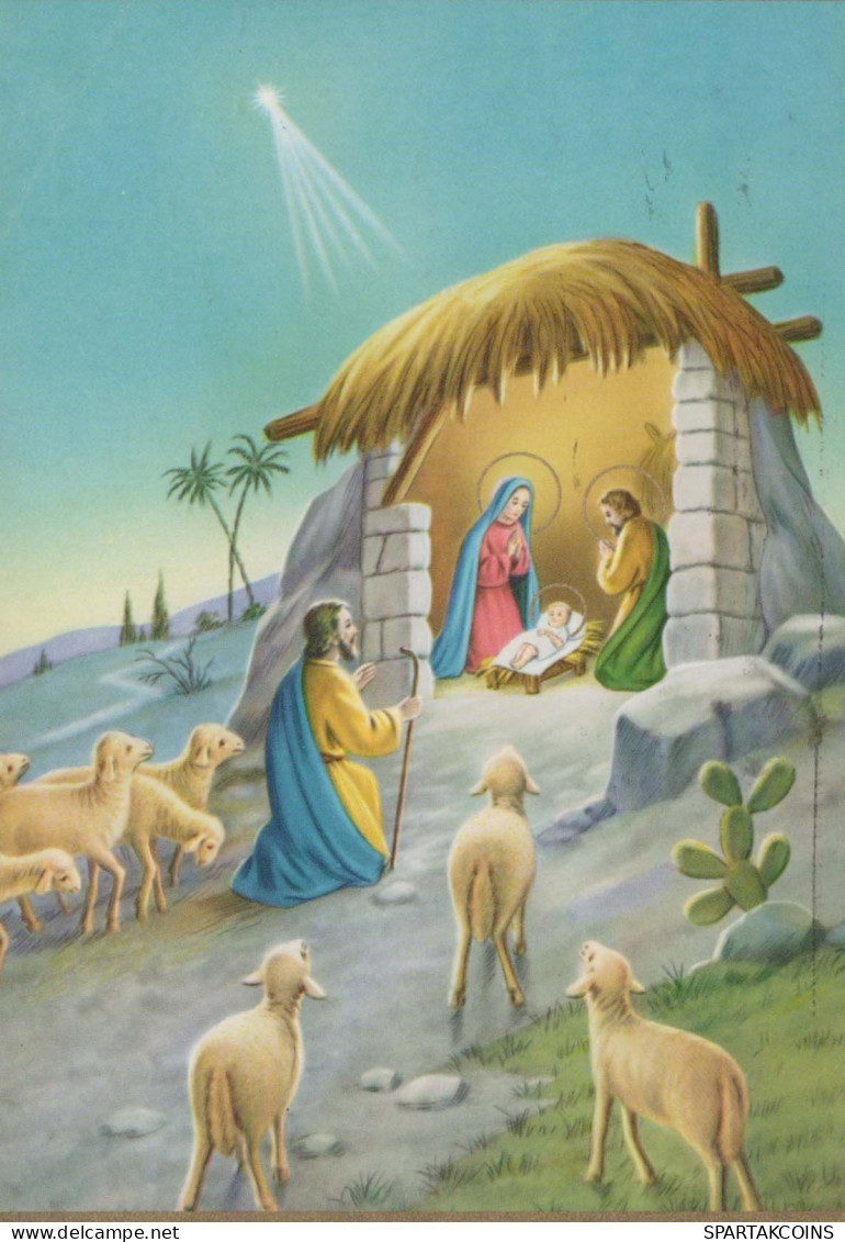 Virgen María Virgen Niño JESÚS Navidad Religión Vintage Tarjeta Postal CPSM #PBB738.A - Vierge Marie & Madones