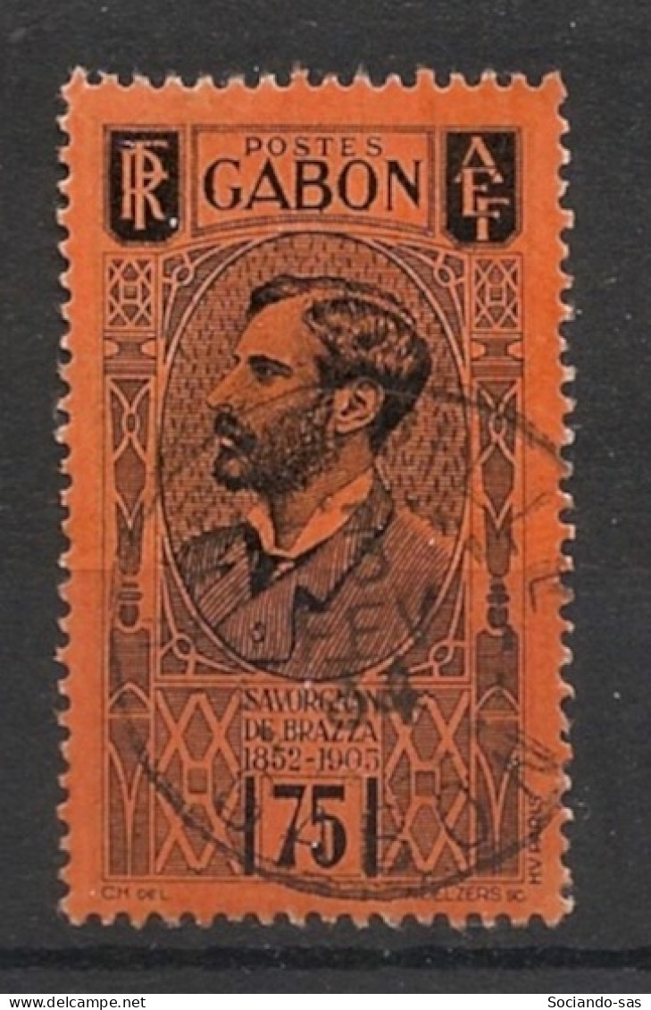 GABON - 1932-33 - N°YT. 138 - Brazza 75c Noir Sur Orange - Oblitéré / Used - Used Stamps