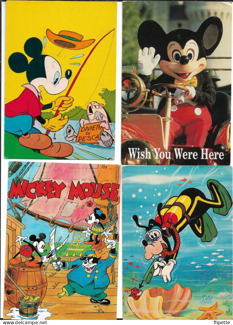 L150C1003 Et 1003 Bis - Lot De 6 Cartes - Walt Disney - Mickey, Pluto, ... - Autres & Non Classés