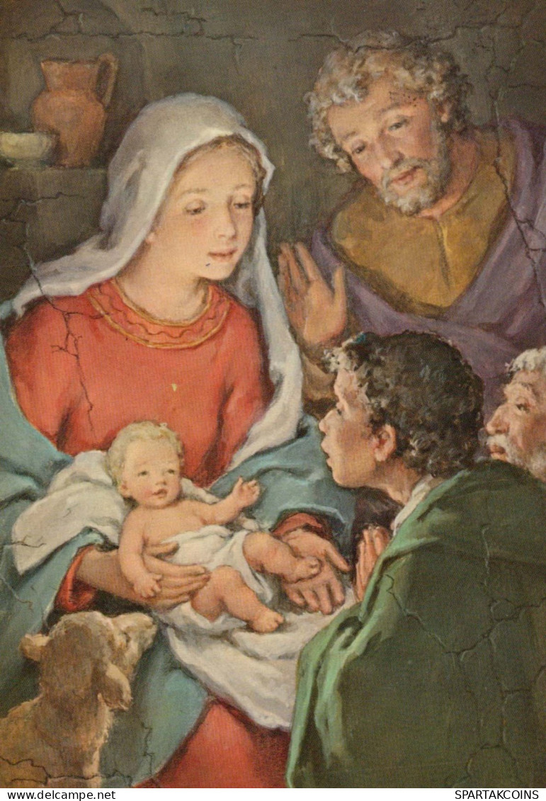 Vierge Marie Madone Bébé JÉSUS Noël Religion Vintage Carte Postale CPSM #PBP800.A - Vierge Marie & Madones