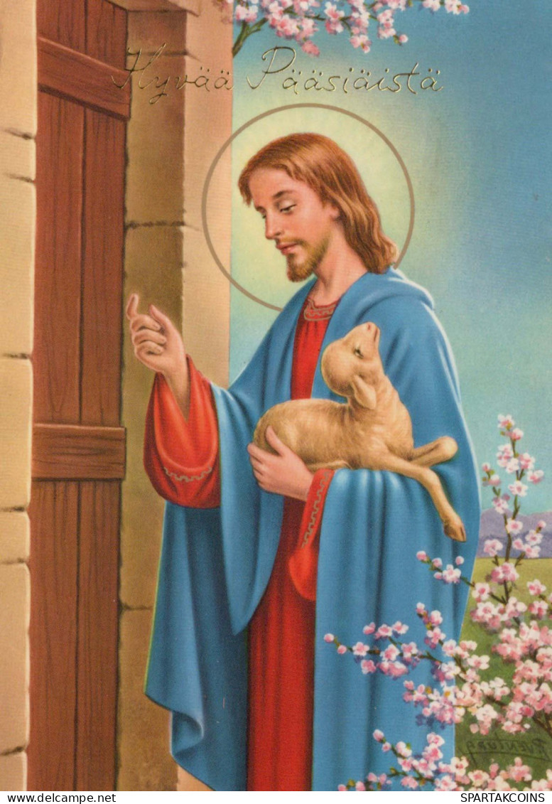 CRISTO SANTO Cristianesimo Religione Vintage Cartolina CPSM #PBP754.A - Gesù