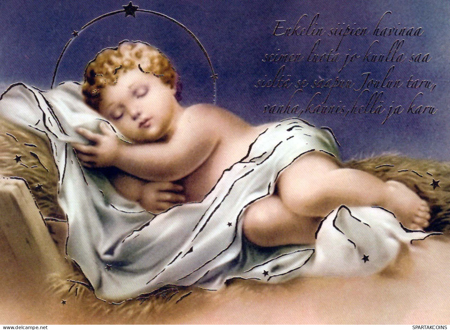 CRISTO SANTO Gesù Bambino Natale Religione Vintage Cartolina CPSM #PBP649.A - Jesus