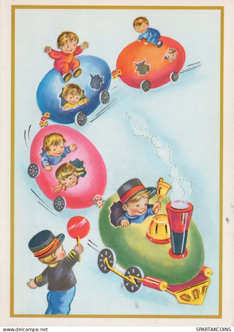 OSTERN KINDER EI Vintage Ansichtskarte Postkarte CPSM #PBO305.A - Pâques