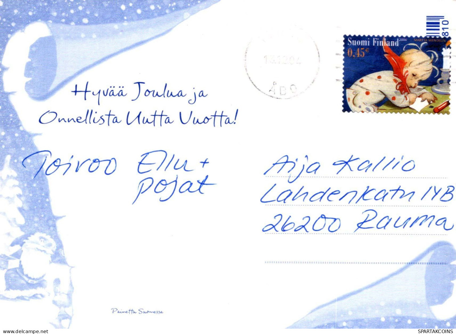 PAPÁ NOEL Feliz Año Navidad GNOMO Vintage Tarjeta Postal CPSM #PBL599.A - Santa Claus