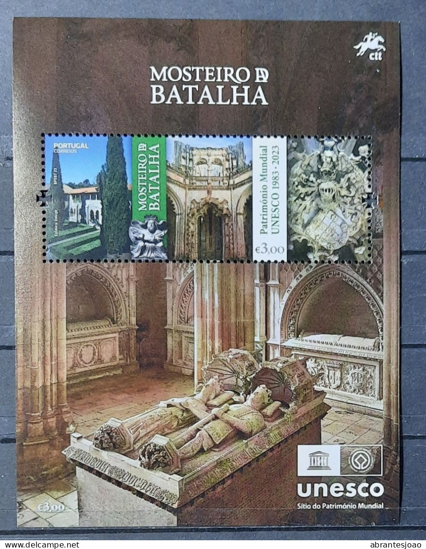 2023 - Portugal - MNH - Monastery Of Batalha - UNESCO World Legacy - 2 Stamps + Block Of 1 Stamp - Neufs