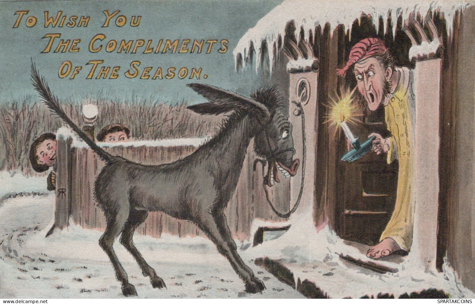 ÂNE Animaux Vintage Antique CPA Carte Postale #PAA177.A - Donkeys