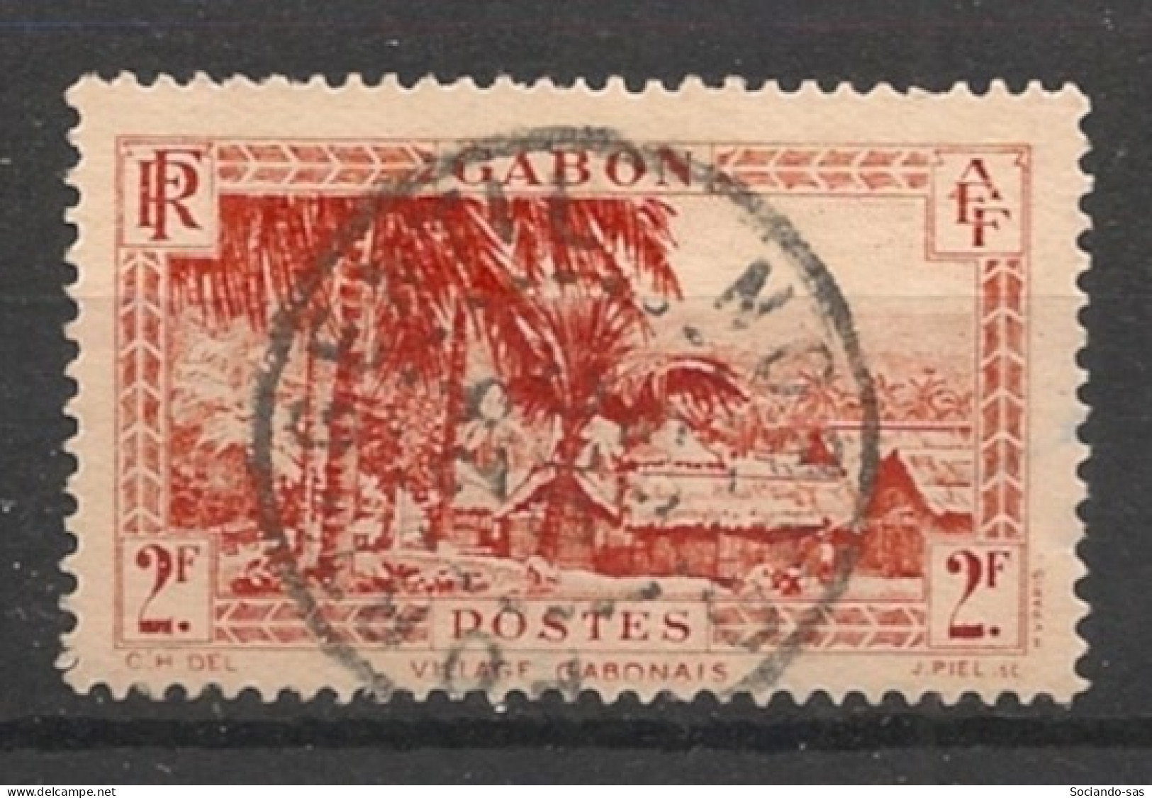 GABON - 1932-33 - N°YT. 142 - Village Gabonais 2f Brun-orange - Oblitéré / Used - Gebruikt