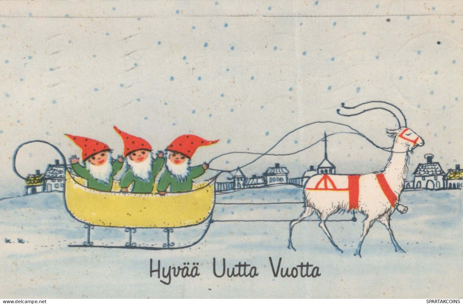 WEIHNACHTSMANN SANTA CLAUS Neujahr Weihnachten GNOME Vintage Ansichtskarte Postkarte CPSMPF #PKD819.A - Santa Claus