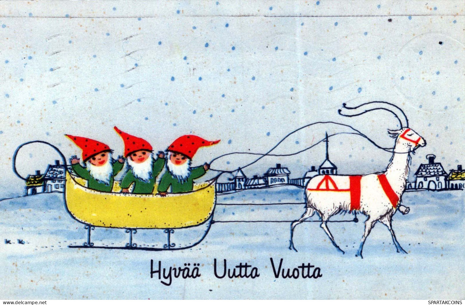 WEIHNACHTSMANN SANTA CLAUS Neujahr Weihnachten GNOME Vintage Ansichtskarte Postkarte CPSMPF #PKD819.A - Santa Claus