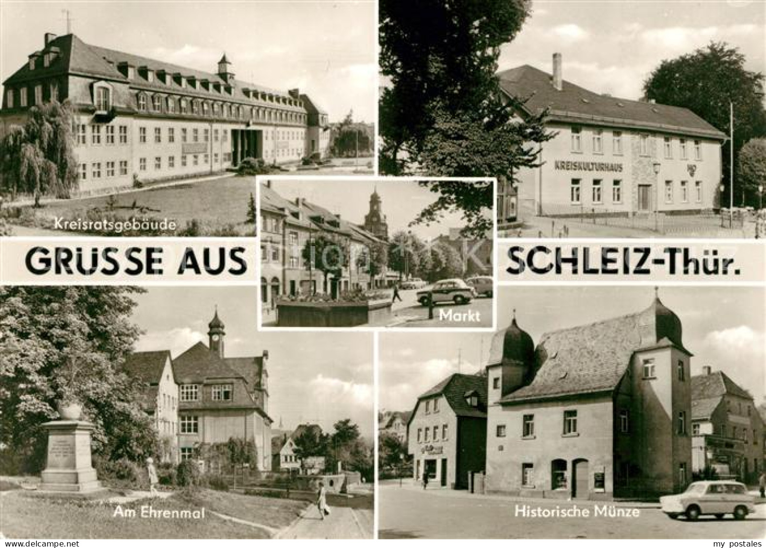 73102508 Schleiz Kreisratsgebaeude Markt Ehrenmal Historische Muenze Schleiz - Schleiz