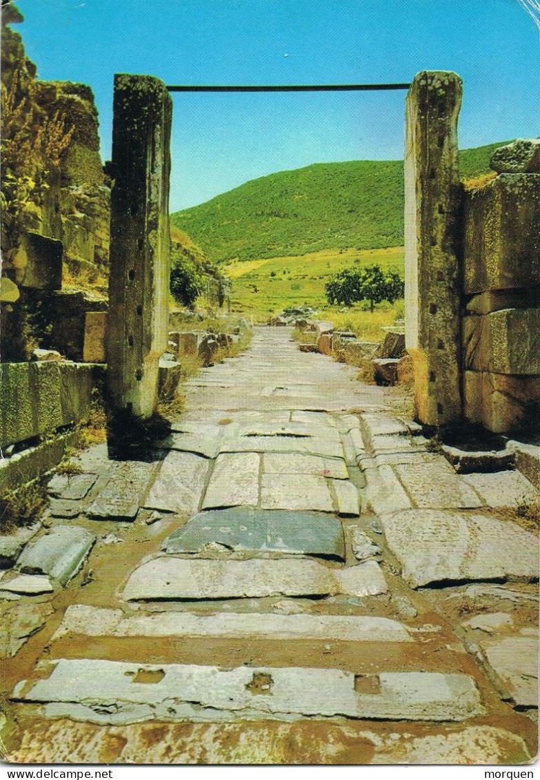 55051. Postal KARAKOY (Turquia) 1968. Vista Ruinas Romanas De EFESO, Kapisi, Puerta Salida - Cartas & Documentos