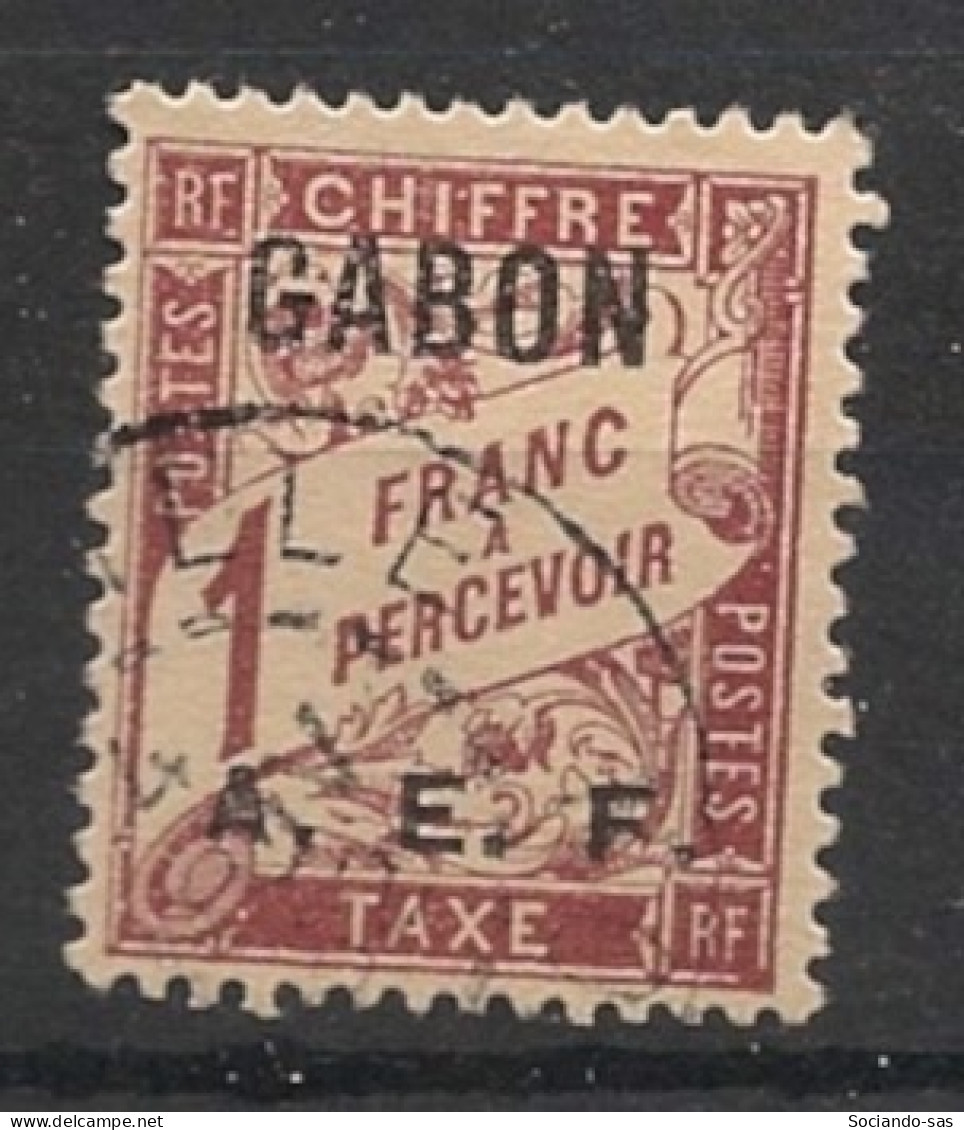 GABON - 1928 - Taxe TT N°YT. 9 - Type Duval 1f Brun - Oblitéré / Used - Oblitérés