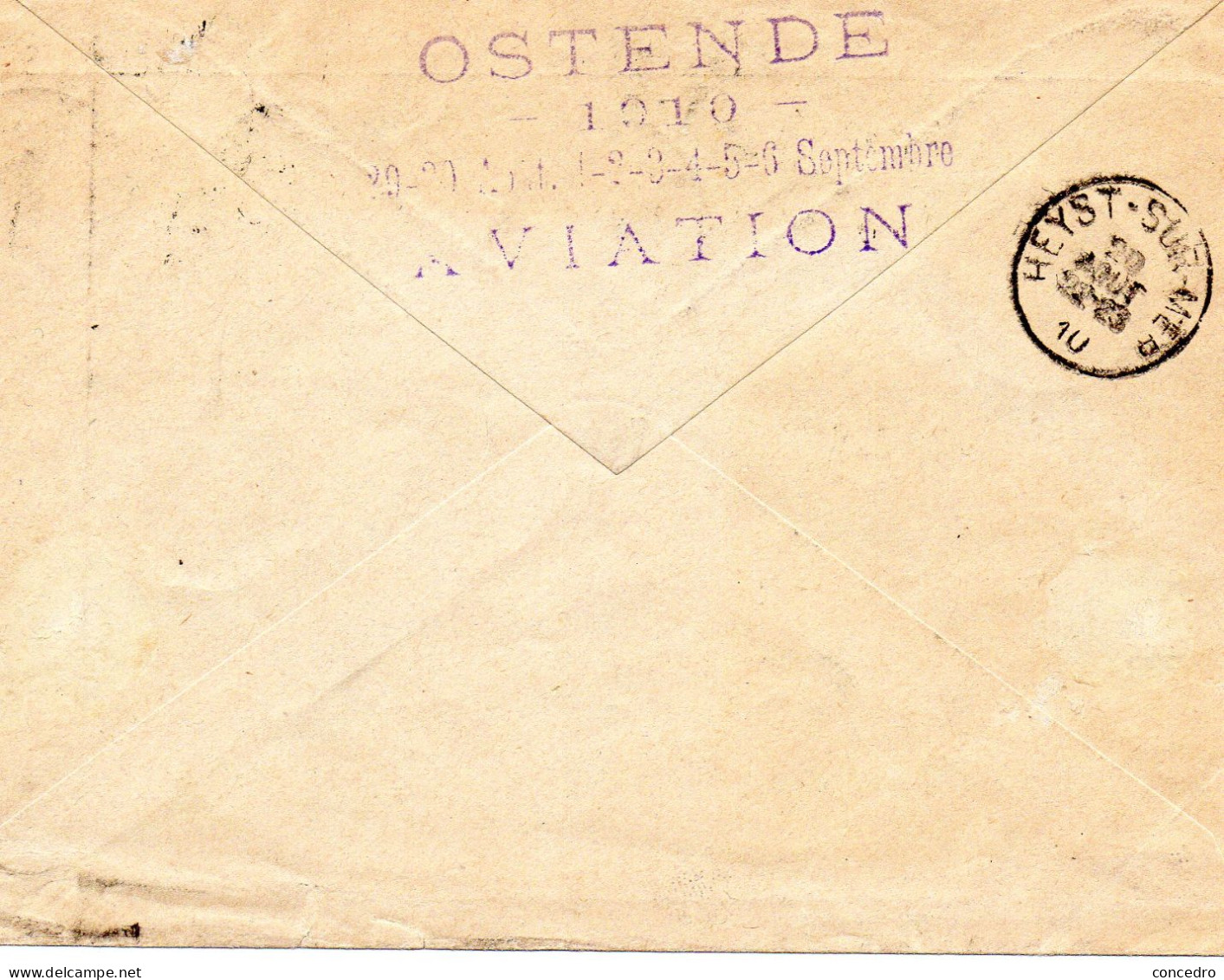 Enveloppe De POSTE AERIENNE BELGE 1910 - Storia Postale