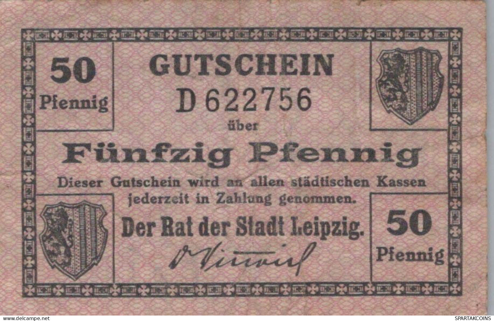 50 PFENNIG 1919 Stadt LEIPZIG Saxony DEUTSCHLAND Notgeld Banknote #PI191 - [11] Emissions Locales