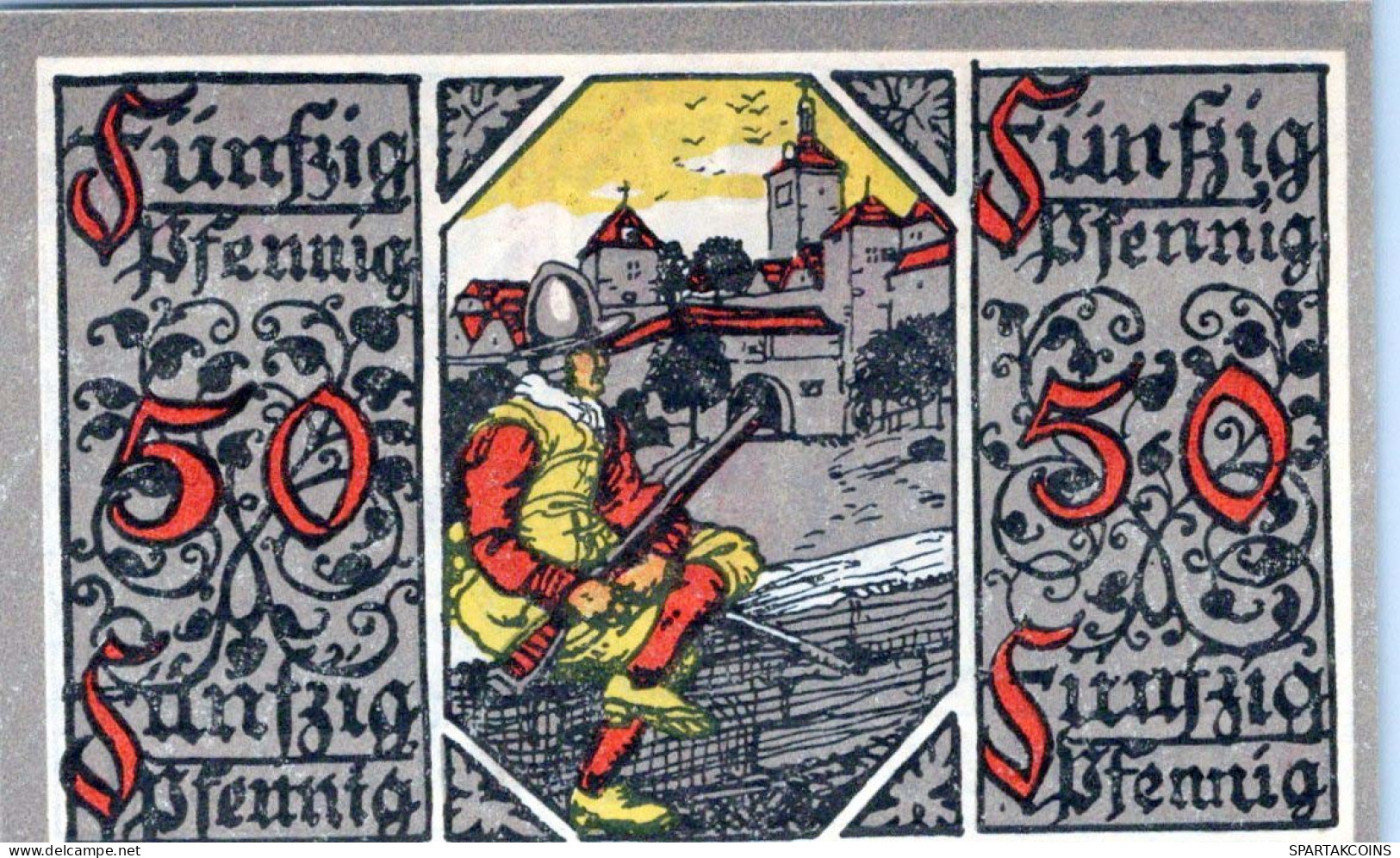 50 PFENNIG 1918 Stadt ROTHENBURG OB DER TAUBER Bavaria DEUTSCHLAND #PF738 - [11] Local Banknote Issues