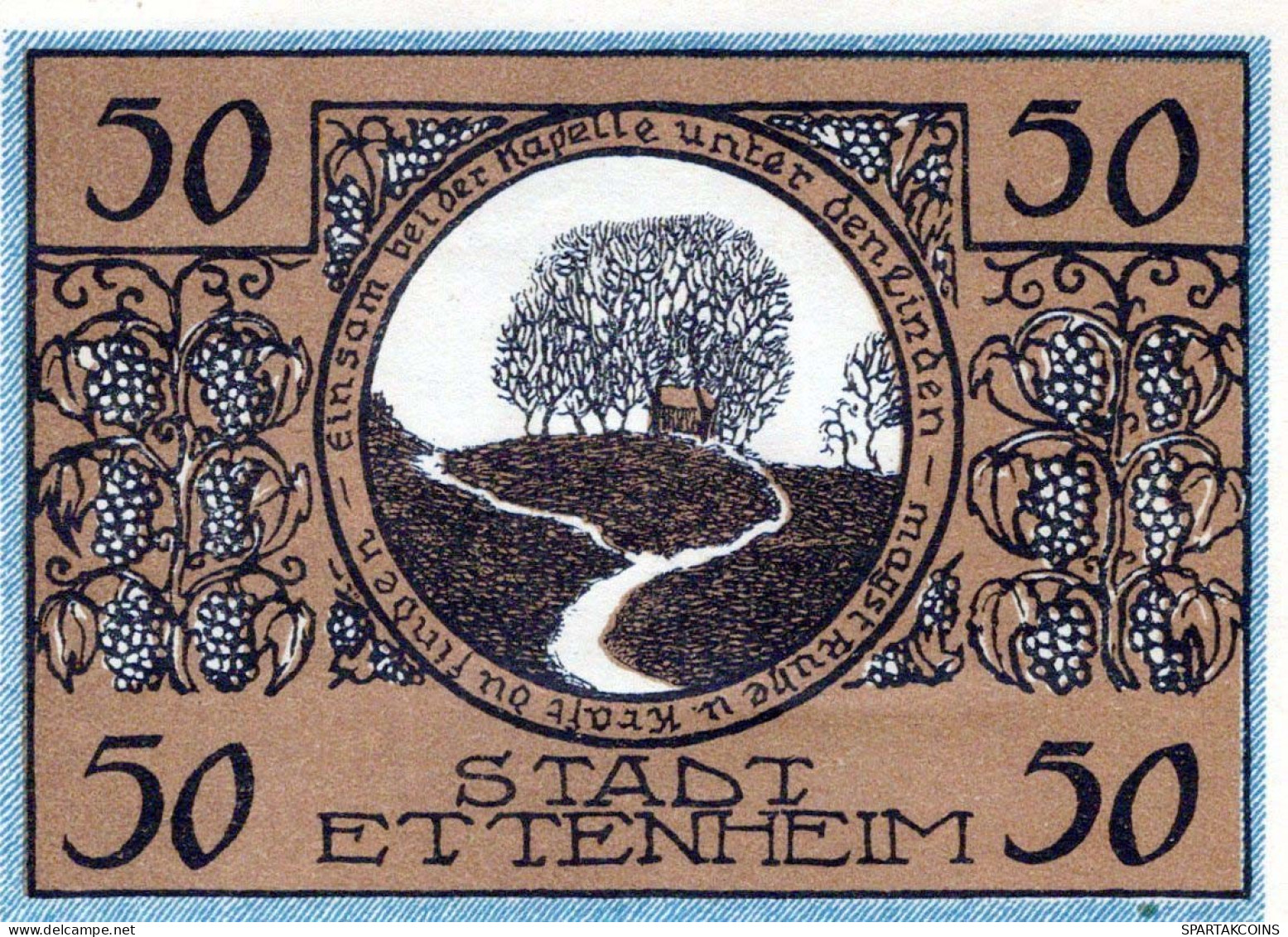 50 PFENNIG 1921 Stadt ETTENHEIM Baden UNC DEUTSCHLAND Notgeld Banknote #PB359 - [11] Local Banknote Issues