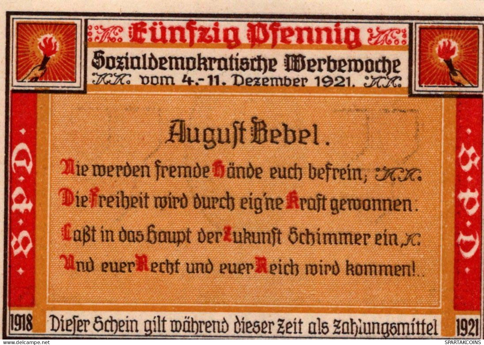 50 PFENNIG 1921 Stadt EMDEN Hanover UNC DEUTSCHLAND Notgeld Banknote #PB232 - [11] Emissioni Locali