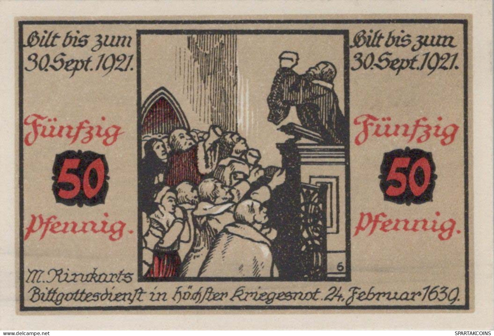 50 PFENNIG 1921 Stadt EILENBURG Saxony UNC DEUTSCHLAND Notgeld Banknote #PB078 - Lokale Ausgaben
