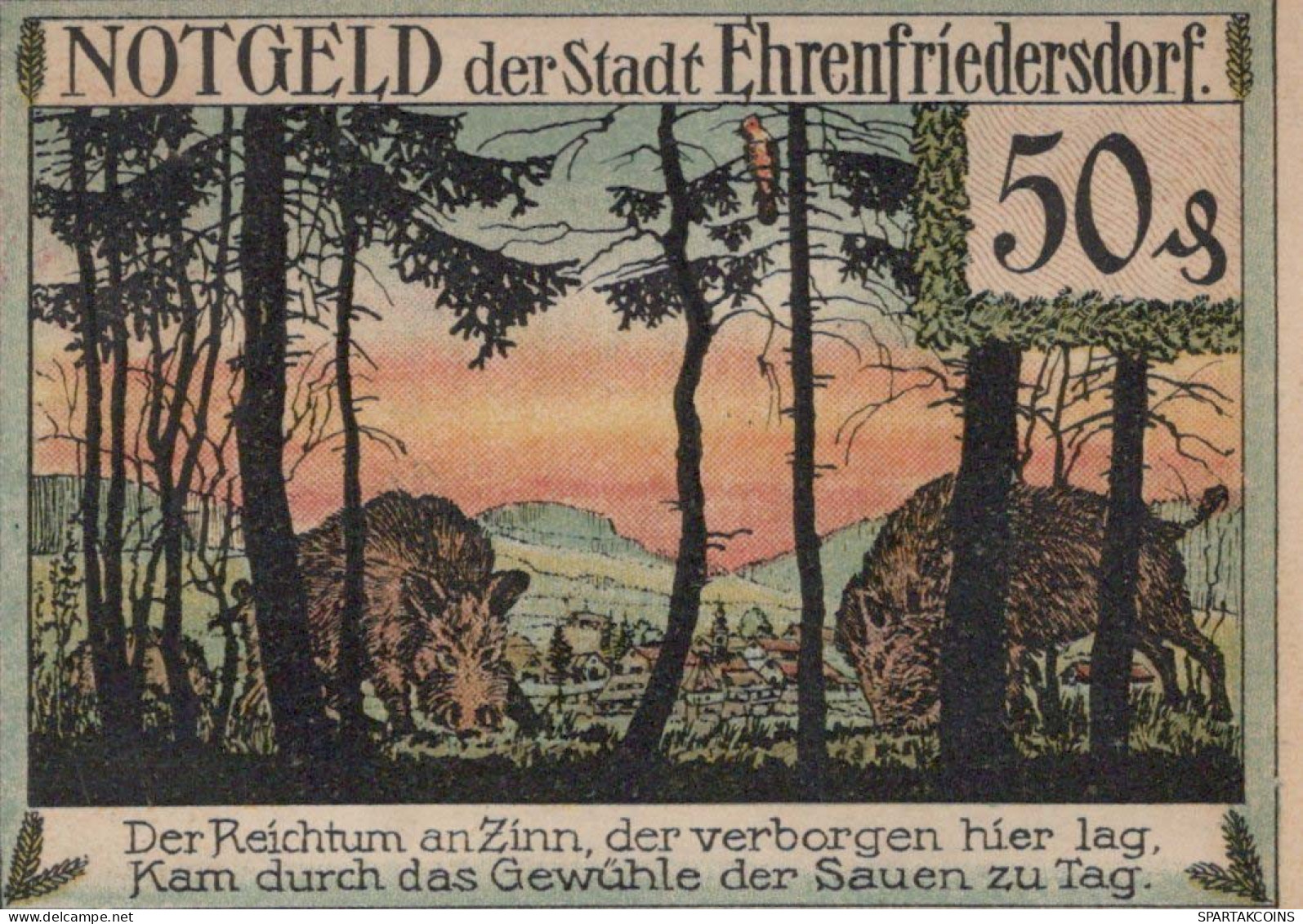 50 PFENNIG 1921 Stadt EHRENFRIEDERSDORF Saxony UNC DEUTSCHLAND Notgeld #PB041 - [11] Emissioni Locali