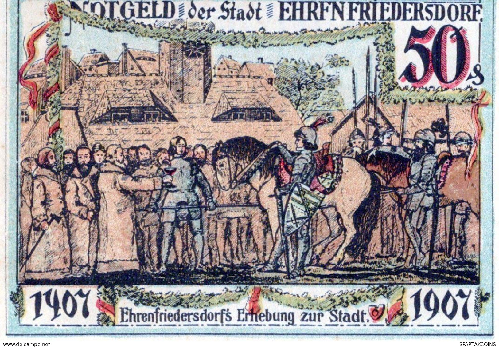 50 PFENNIG 1921 Stadt EHRENFRIEDERSDORF Saxony UNC DEUTSCHLAND Notgeld #PB039.V - [11] Lokale Uitgaven