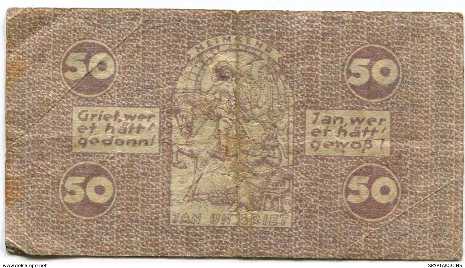 50 PFENNIG 1921 Stadt COLOGNE Rhine DEUTSCHLAND Notgeld Papiergeld Banknote #PL821 - [11] Local Banknote Issues