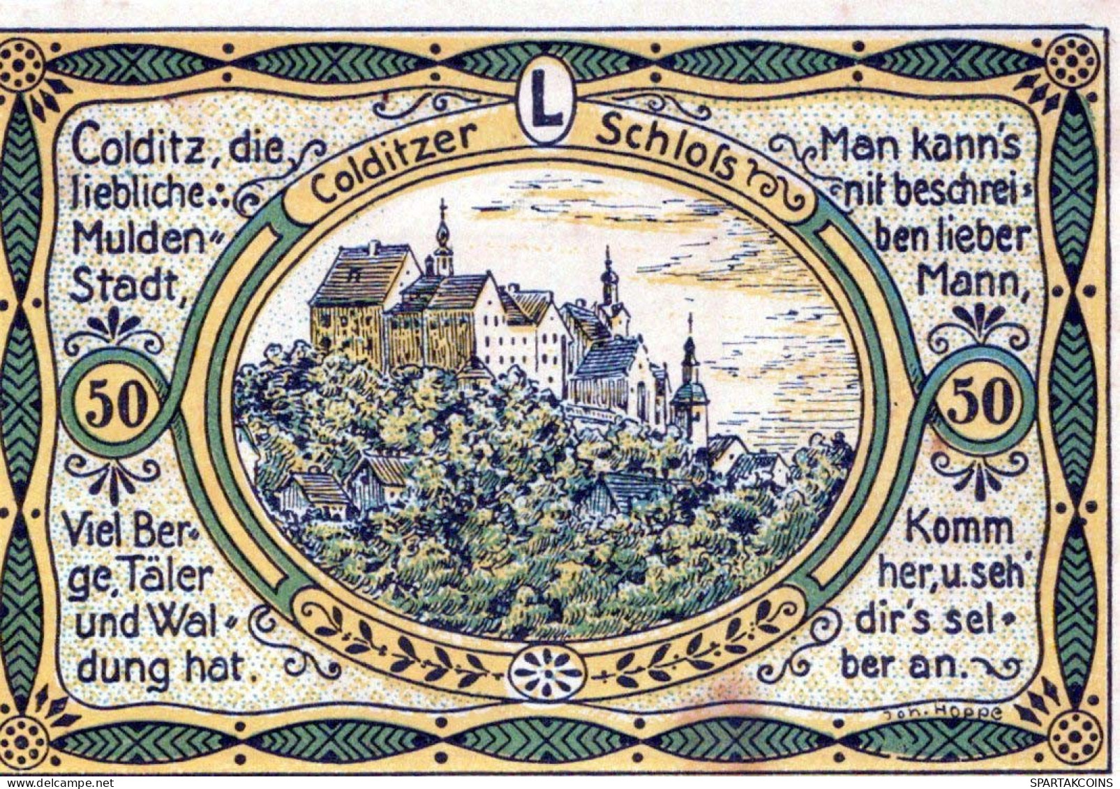 50 PFENNIG 1921 Stadt COLDITZ Saxony UNC DEUTSCHLAND Notgeld Banknote #PA403 - Lokale Ausgaben
