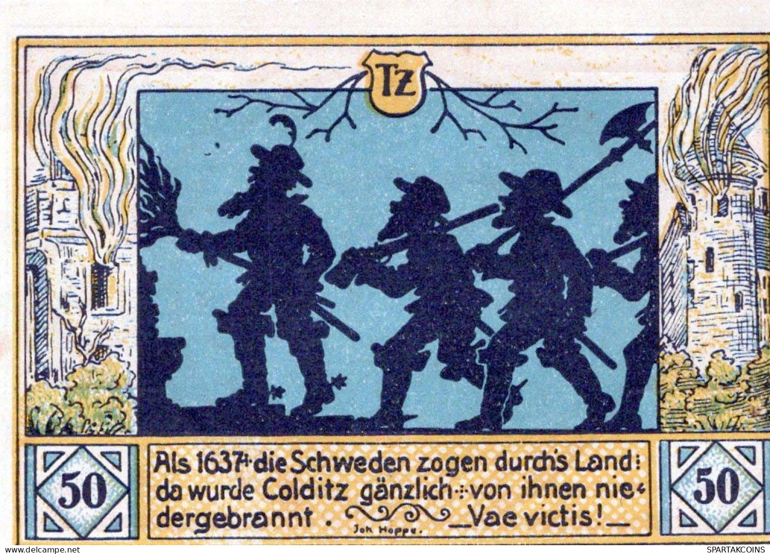 50 PFENNIG 1921 Stadt COLDITZ Saxony UNC DEUTSCHLAND Notgeld Banknote #PA400 - Lokale Ausgaben