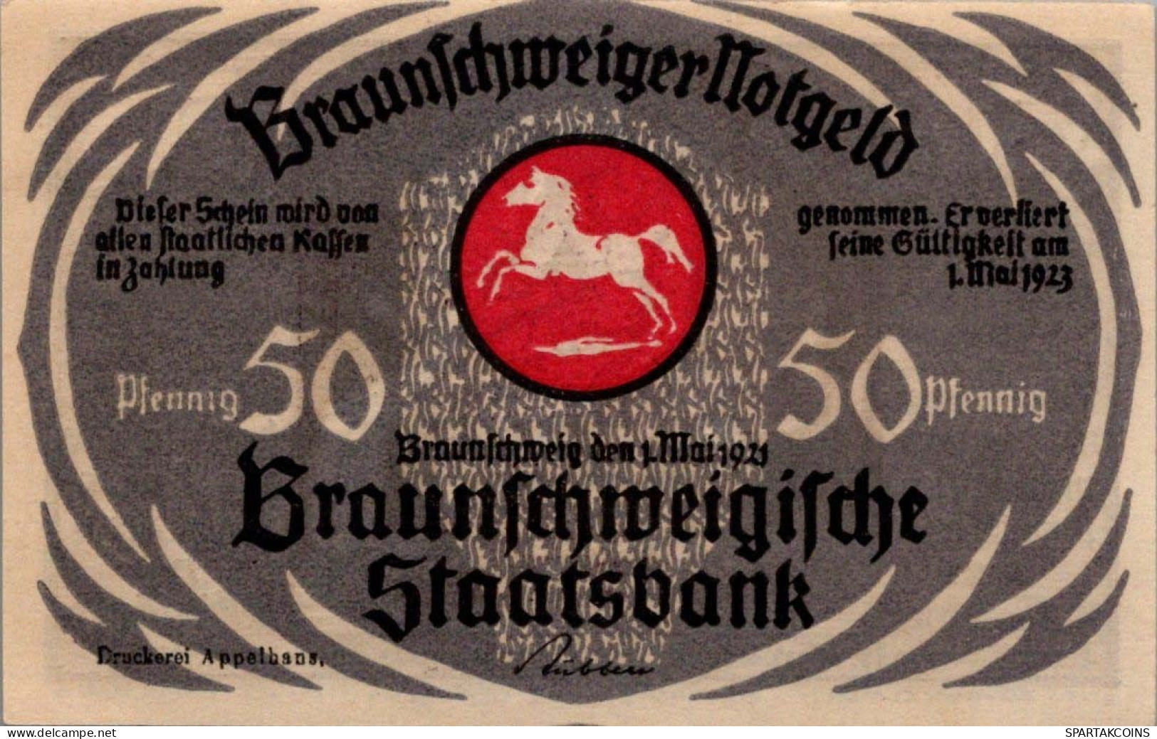 50 PFENNIG 1921 Stadt BRUNSWICK Brunswick UNC DEUTSCHLAND Notgeld #PA276 - [11] Local Banknote Issues