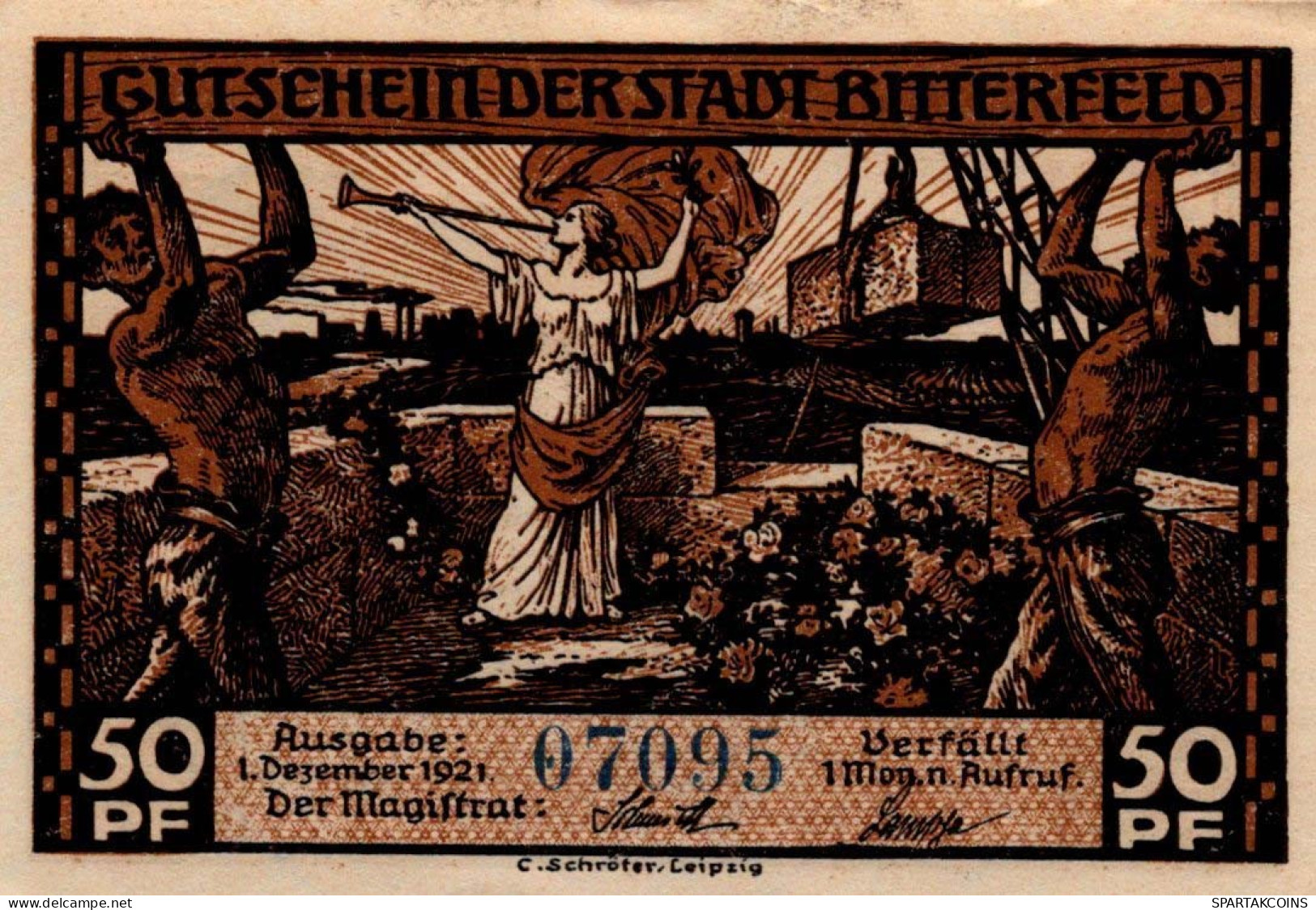 50 PFENNIG 1921 Stadt BITTERFIELD Westphalia UNC DEUTSCHLAND Notgeld #PA222 - [11] Emissioni Locali