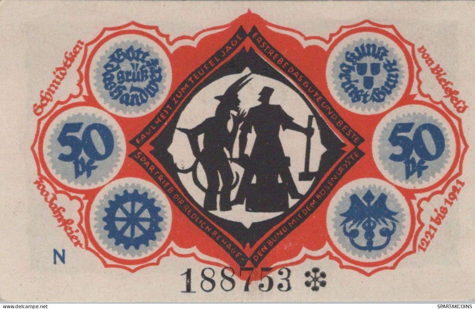 50 PFENNIG 1921 Stadt BIELEFELD Westphalia UNC DEUTSCHLAND Notgeld #PA218 - Lokale Ausgaben