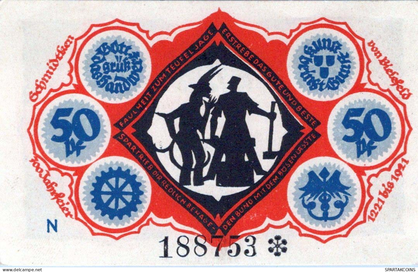 50 PFENNIG 1921 Stadt BIELEFELD Westphalia UNC DEUTSCHLAND Notgeld #PA218 - [11] Local Banknote Issues