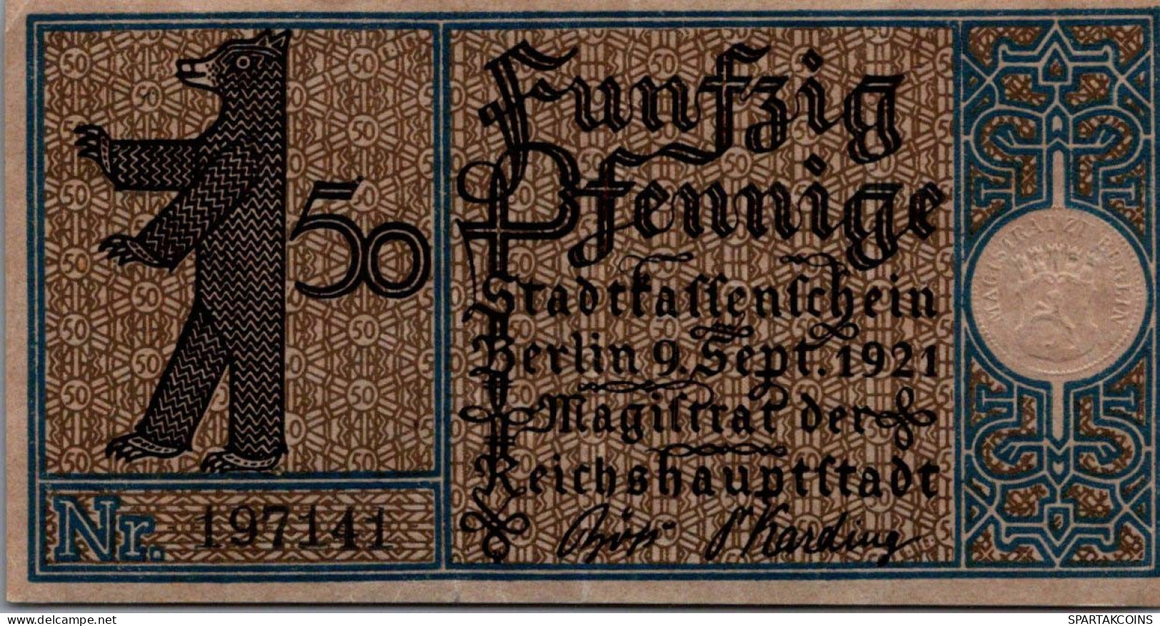 50 PFENNIG 1921 Stadt BERLIN UNC DEUTSCHLAND Notgeld Banknote #PH742 - [11] Emissioni Locali