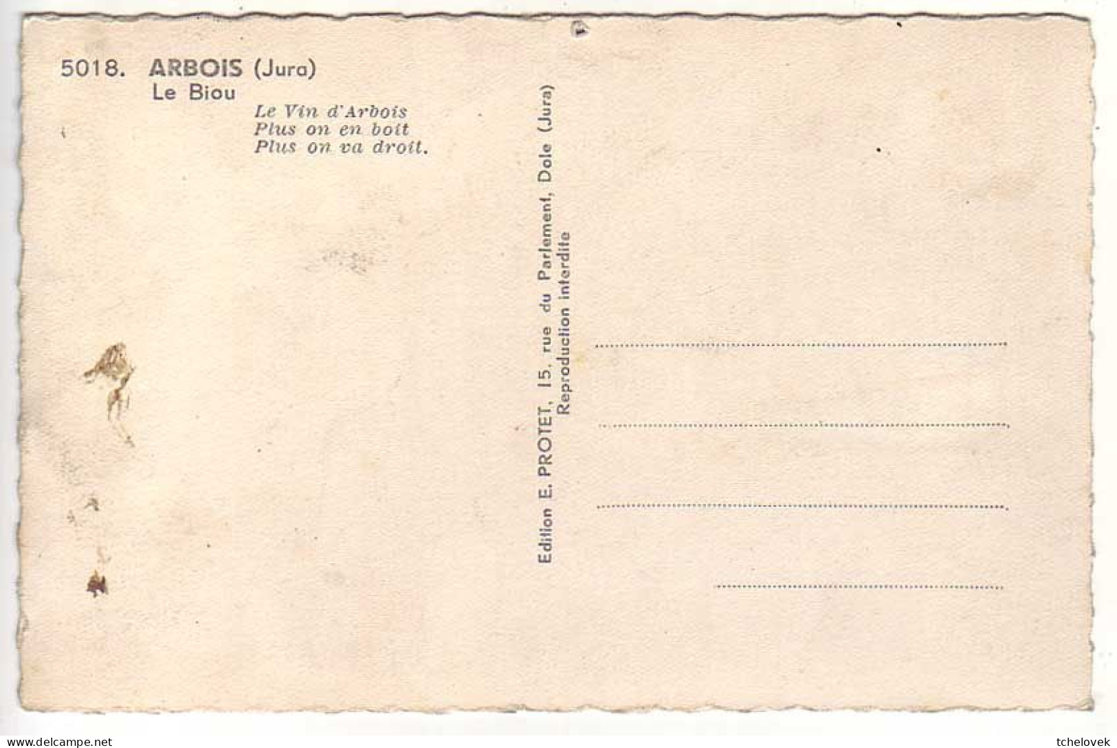 (39). Arbois. 5018 Le Biou Vigne Vigneron - Arbois